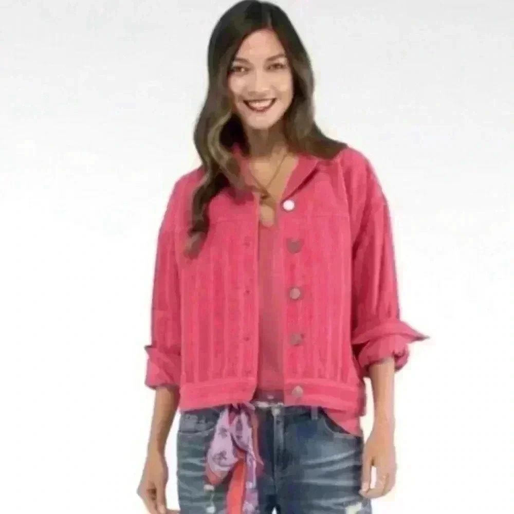 CAbi Pink Corduroy Jacket size S